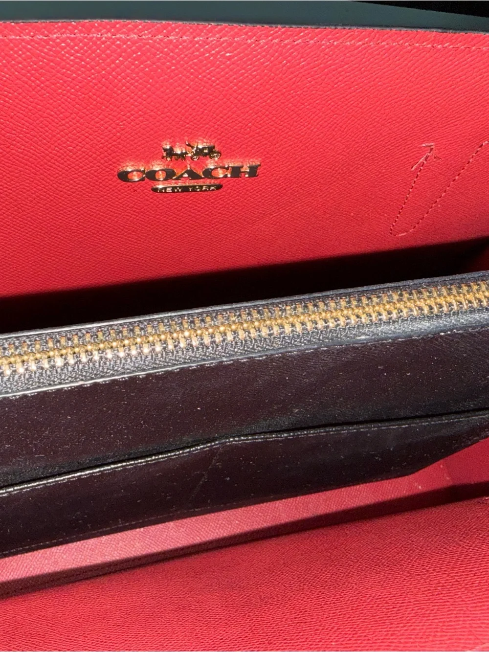 Coach Signature Canvas Tatum Carryall with Red Interior